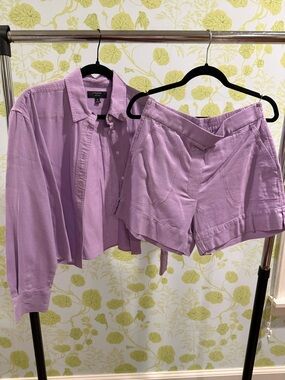 Banana Republic Factory Lavender Linen-Blend Shirt